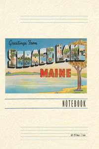 Vintage Lined Notebook Greetings from Sebago Lake