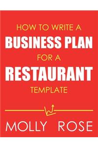 How To Write A Business Plan For A Restaurant Template