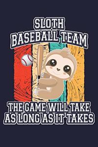 Sloth Baseball Team The Game Will Take As Long As It Takes