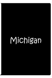 Michigan - Black Notebook / Journal / Blank Lined Pages / Soft Matte