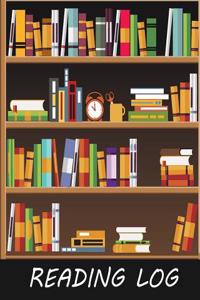 Reading Log: Reading Journal Gifts for Book Lovers 106 Pages - (Book Shelves Cover) - Large 8
