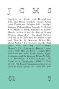 Journal of Cinema and Media Studies, Vol. 61, No. 3