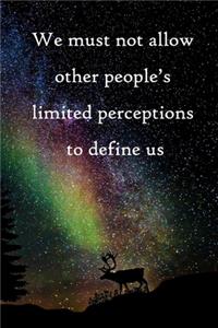 We must not allow other people's limited perceptions to define us