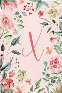 2020 Weekly Planner - Letter X - Pink Green Floral Design