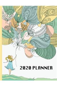 2020 Planner: Girls Motivational 7.44 X 9.69 Organizer January to December One Full Year of Task Management