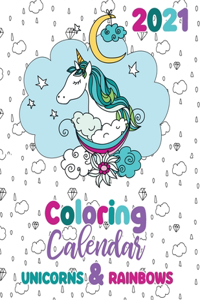 2021 Coloring Calendar Unicorns & Rainbows