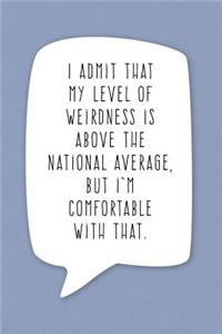 I Admit That My Level of Weirdness is Above the National Average...