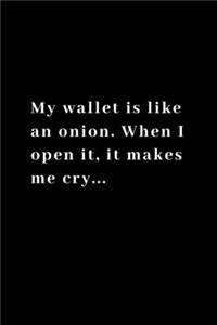 My wallet is like an onion. When I open it, it makes me cry...