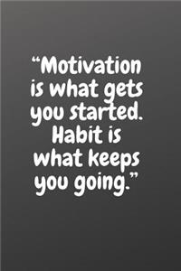 Motivation Is What Gets You Started. Habit Is What Keeps You Going.