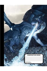 Dragon with Dragon Slayer Composition Notebook Blank Unruled 200 pages / 100 sheets, 9-3/4