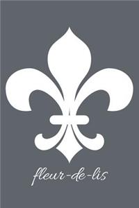 fleur-de-lis - Slate Grey Lined Notebook with Margins