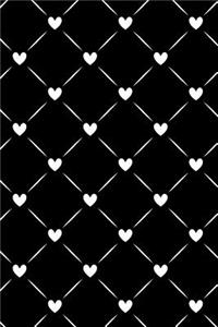 Bullet Journal Notebook White Quilted Hearts Pattern 1