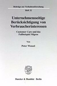 Unternehmensseitige Berucksichtigung Von Verbraucherinteressen