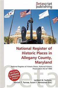 National Register of Historic Places in Allegany County, Maryland