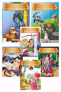 Famous Illustrated Tales (Set of 6 Books) Shri Krishna, Mahabharta, Indian Mythology, Akbar & Birbal,Vikram & Betaal,Panchatantra