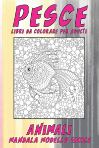 Libri da colorare per adulti - Mandala Modello facile - Animali - Pesce