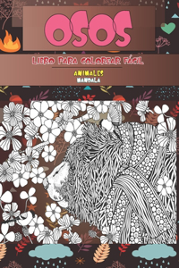 Libro para colorear fácil - Mandala - Animales - Osos
