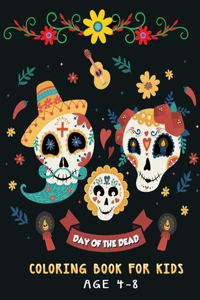 day of the dead coloring book for kids age 4-8