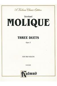 MOLIQUE 3 DUETS OP 3 2 VIOLINS