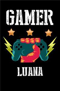 Gamer Luana: Liniertes Notizbuch für deinen Vornamen