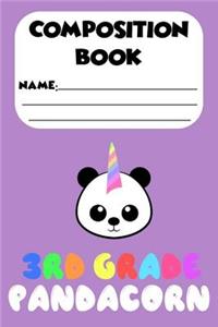 Composition Book 3rd Grade Pandacorn