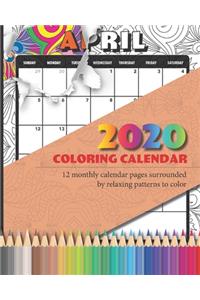 2020 Coloring calendar