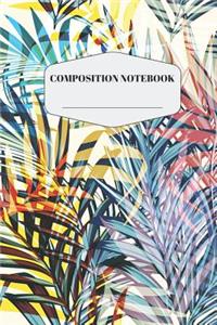 Tropical Palm Leaf Composition Notebook
