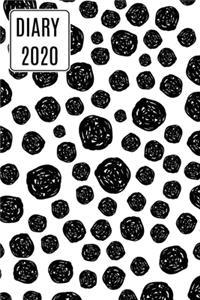 2020 Daily Diary Journal, Black Scribbly Spots