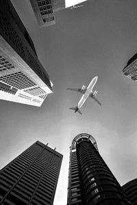 Airplane Over Buildings Journal