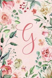 2020 Weekly Planner - Letter G - Pink Green Floral Design