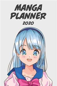 Manga planner 2020 [blue hair girl ] plain background][weekly] [6x9]