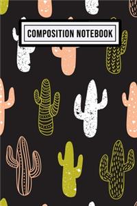 Cactus Wide Ruled Composition Notebook
