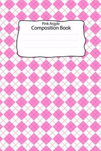 Pink Argyle Composition Book