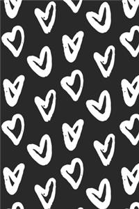 Black and White Hearts Notebook