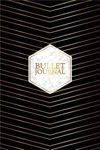 Bullet Journal: Gorgeous Gold Trendy Bullet Journal - 120-Page 1/4 Inch Dot Grid Pretty Gold Notebook - 6 X 9 Perfect Bound Softcover