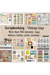 Scrapbooking kit vintage tags - 20,5 x 20,5 cm - 8,5 x 8,5 inch