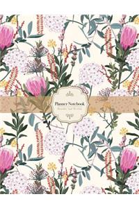 Planner notebook monthly and weekly: Floral cover: Undated Schedule Organizer and Journal Notebook