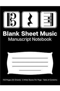 Blank Sheet Music Manuscript Notebook