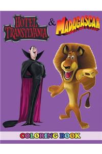 Hotel Transylvania and Madagascar Coloring Book: 2 in 1 Coloring Book for Kids and Adults, Activity Book, Great Starter Book for Children with Fun, Easy, and Relaxing Coloring Pages