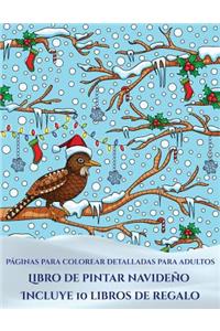 Páginas para colorear detalladas para adultos (Libro de pintar navideño)