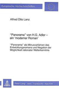 -Panorama- Von H.G. Adler - Ein -Moderner Roman-