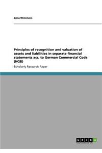 Principles of recognition and valuation of assets and liabilities in separate financial statements acc. to German Commercial Code (HGB)
