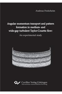 Angular momentum transport and pattern formation in medium- and wide-gap turbulent Taylor-Couette flow