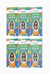 Oswaal One For All Olympiad Previous Years' Solved Papers Class 8 (Set of 6 Books) Maths, English, Science, Reasoning, Cyber & General Knowledge (For 2025 Exam)