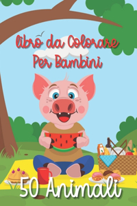 50 Animali Libro da Colorare Per Bambini