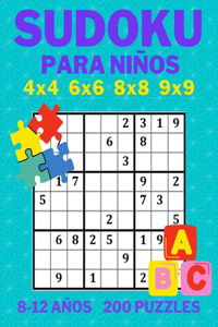 Sudoku para niños 4x4 6x6 8x8 9x9 8-12 años 200 Puzzles