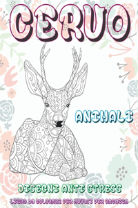 Libro da colorare per adulti per ragazza - Disegni Anti stress - Animali - Cervo