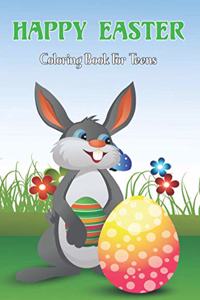 Happy Easter Coloring Book For Teens