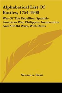 Alphabetical List Of Battles, 1754-1900