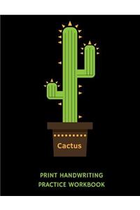 Cactus Print Handwriting Practice Workbook